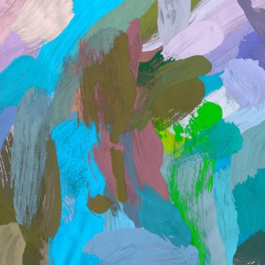 Tuval el yapımı yağlıboya. Renkli doku. Fırça darbeleri. Renkli görüntü. Modern sanat. Çağdaş sanat.