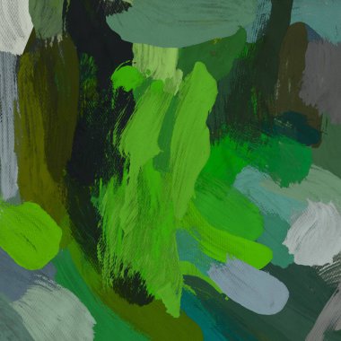 Tuval el yapımı yağlıboya. Renkli doku. Fırça darbeleri.