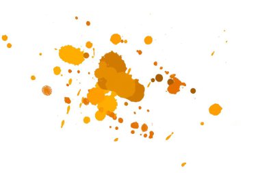 Renkli mürekkep sıçramaları. Parlak malzeme üzerine boya sıçradı. Çok renkli nokta. Beyaz kağıt üzerinde suluboya.