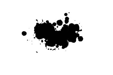 2d illüstrasyon. Siyah mürekkep sıçramaları. Parlak malzeme üzerine boya sıçramaları. 