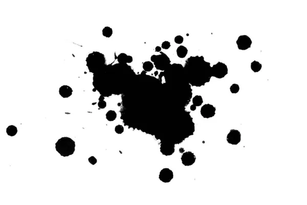 Illustration Black Ink Splashes Paint Splatters Bright Material Black White — Stock Photo, Image