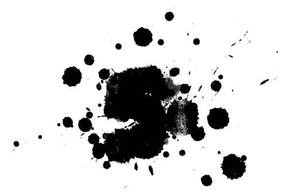 Illustration Black Ink Splashes Paint Splatters White Background — Stock Photo, Image