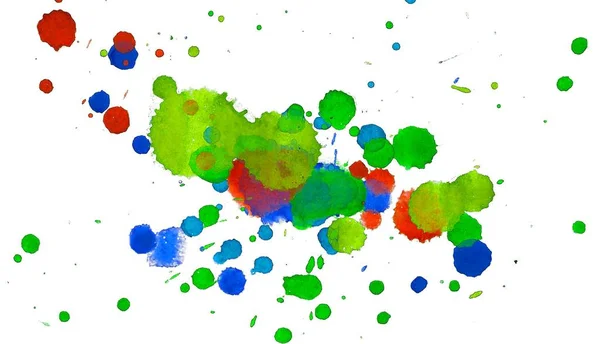 Illusztráció Színes Tinta Fröccsenés Paint Splatters Fényes Anyagból Több Színű — Stock Fotó