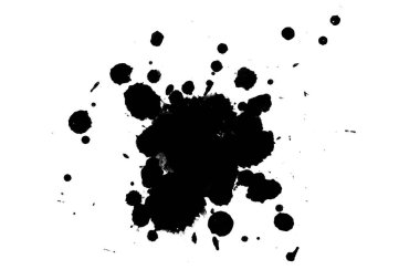 2d illüstrasyon. Siyah mürekkep sıçramaları. Parlak malzeme üzerine boya sıçradı. siyah ve beyaz nokta. 