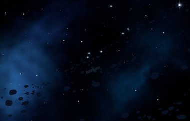 2D çizim. Derin geniş uzay. Parlak yıldızlar, gezegenler, uydular. Çeşitli bilim kurgu yaratıcı arka planlar. Uzay sanatı. Uzaylı güneş sistemleri. Uzaktan. Gerçekçi arka plan derin evren.