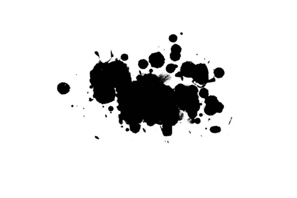 Illustration Black Ink Splashes Paint Splatters Bright Material Black White — Stock Photo, Image