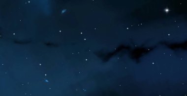 Derin uzay yıldız alanı. Evren yıldızlarla ve gazla dolu. çok uzak bir evren çizimi.  