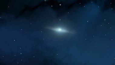 Evren yıldız ve gazla dolu. Uzak evren İllüstrasyon.  