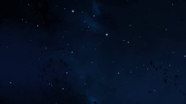 2d illüstrasyon. Gerçekçi yıldız deseni arka planı. Yıldızlararası uzayı boşaltın. Parlak yıldızlar yanıp söner, gezegenler, uydular. Çeşitli bilim kurgu yaratıcı fon. Uzay sanatı. Hayali kozmik fon.