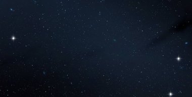 Evren yıldız ve gazla dolu. Uzak evren İllüstrasyon.  