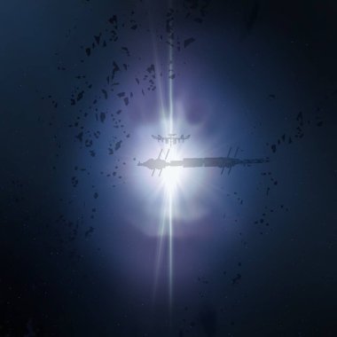 2D çizim. Derin geniş uzay. Parlak yıldızlar, gezegenler, uydular. Çeşitli bilim kurgu yaratıcı arka planlar. Uzay sanatı. Uzaylı güneş sistemleri. Uzaktan. Gerçekçi arka plan derin evren.