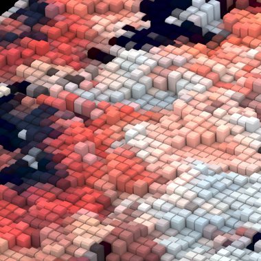 3 boyutlu illüstrasyon. Web modern fon. Renkli desen. Soyut geometrik şekiller. arkaplan.