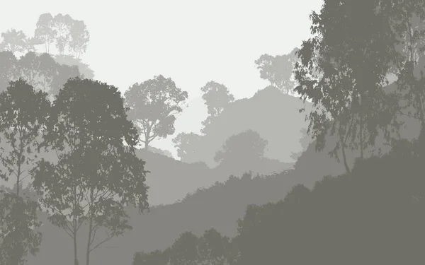 Абстрактный Пейзаж Туманных Гор Лесов — стоковое фото
