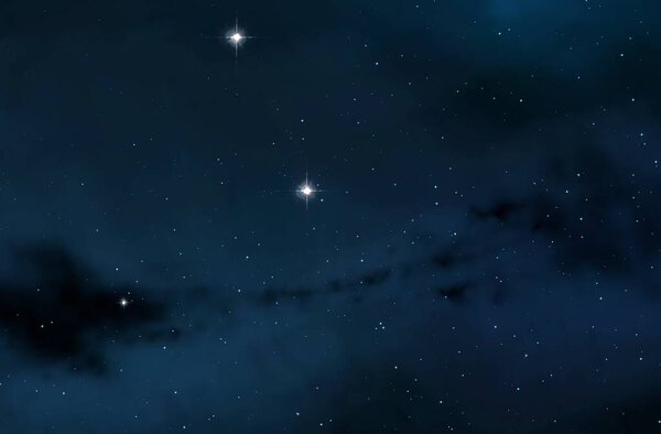 Deep space star field. Universe filled with stars and gas. Far distant cosmos Illustration.  