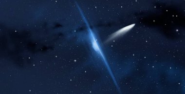 Evren yıldız ve gazla dolu. Uzak evren İllüstrasyon.  