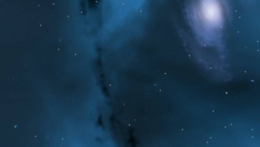 Evren yıldız ve gazla dolu. Uzak evren İllüstrasyon.  