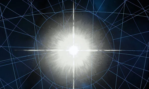 2d illüstrasyon. Gerçekçi yıldız deseni arka planı. Yıldızlararası uzayı boşaltın. Parlak yıldızlar yanıp söner, gezegenler, uydular. Çeşitli bilim kurgu yaratıcı fon. Uzay sanatı. Hayali kozmik fon.