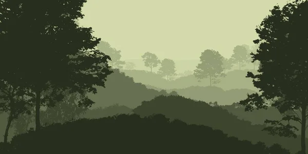 Abstract Mountains Silhouettes Misty Woodland Trees — Stock Photo, Image