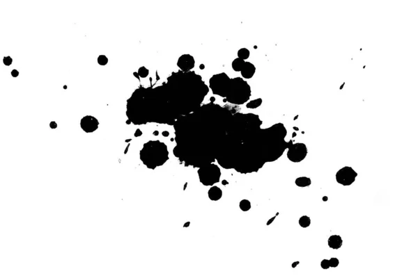 Illustration Black Ink Splashes Paint Splatters Bright Material — Stock Photo, Image