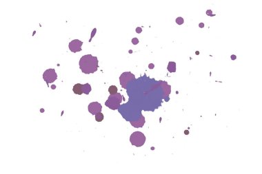 2d illüstrasyon. Renkli mürekkep sıçramaları. Parlak arka plan üzerine boya sıçramaları