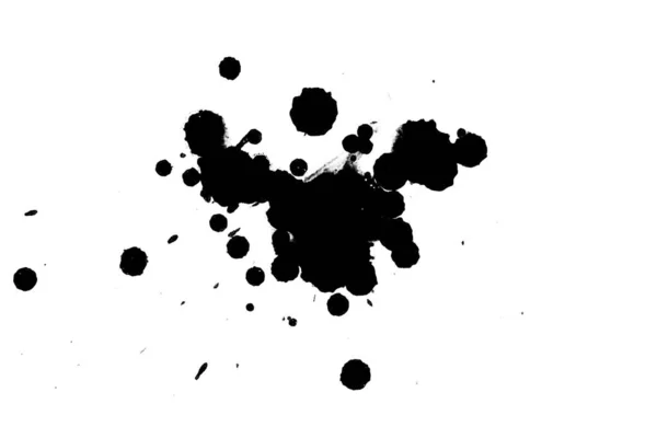 Illustration Black Ink Splashes Paint Splatters Bright Material Black White — Stock Photo, Image