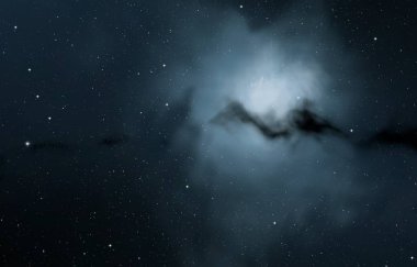 Evren yıldız ve gazla dolu. Uzak evren İllüstrasyon.  