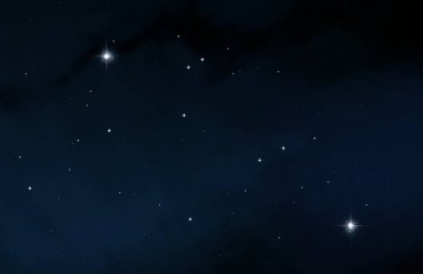 Evren yıldız ve gazla dolu. Uzak evren İllüstrasyon.  