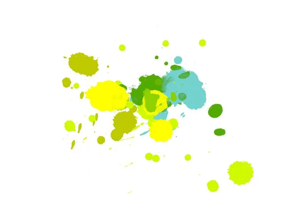 Ilustracji Kolorowe Plamy Atramentu Farby Splatters Jasnym Materiale Wielokolorowe Kropki — Zdjęcie stockowe