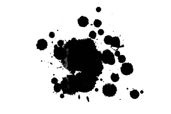 Illustration Black Ink Splashes Paint Splatters Bright Material Black White — Stock Photo, Image