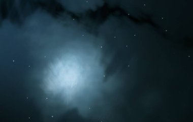 Evren yıldız ve gazla dolu. Uzak evren İllüstrasyon.  