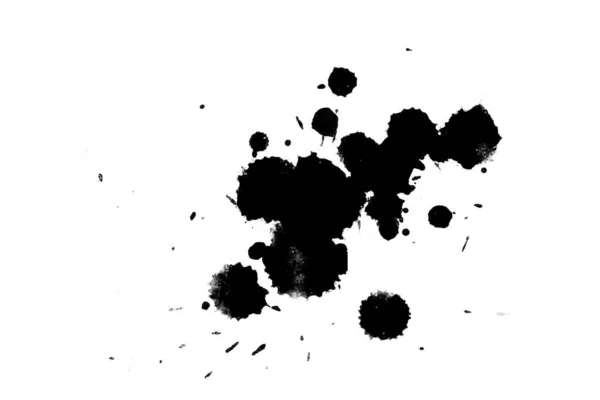 Illustration Black Ink Splashes Paint Splatters Bright Material Black White — Stock Photo, Image