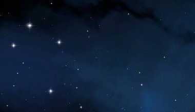 Evren yıldız ve gazla dolu. Uzak evren İllüstrasyon.  