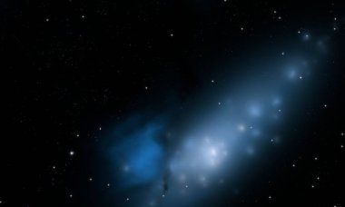 Evren yıldız ve gazla dolu. Uzak evren İllüstrasyon.  