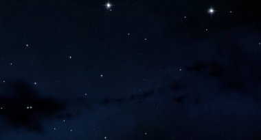 Evren yıldız ve gazla dolu. Uzak evren İllüstrasyon.  