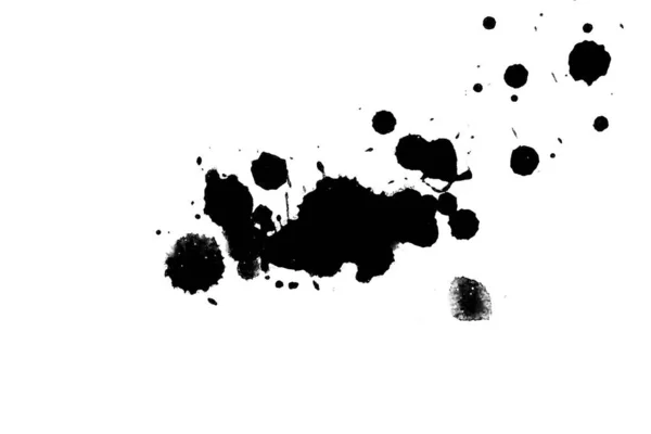 Illustration Des Éclaboussures Encre Noire Peinture Éclaboussures Sur Fond Blanc — Photo