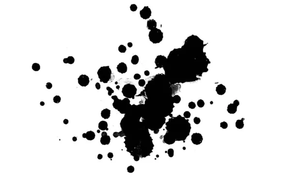 Illustration Black Ink Splashes Paint Splatters Bright Material Black White — Stock Photo, Image