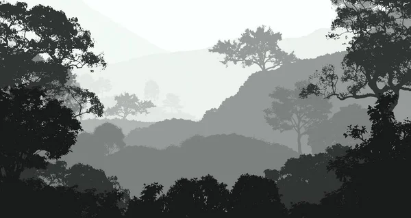Abstrakt Skogslandskap Med Suddiga Träd Silhuetter — Stockfoto