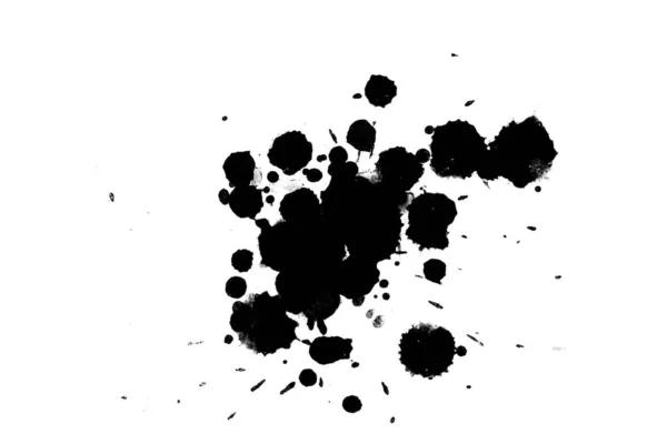 Ilustracji Czarny Atrament Rozprysków Farby Splatters Jasnym Materiale — Zdjęcie stockowe