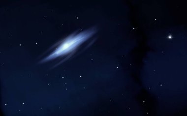 Evren yıldız ve gazla dolu. Uzak evren İllüstrasyon.  