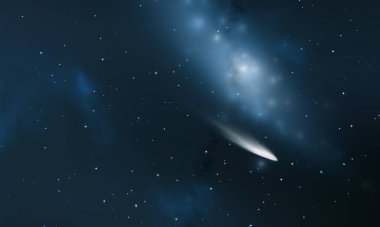 Evren yıldız ve gazla dolu. Uzak evren İllüstrasyon.  