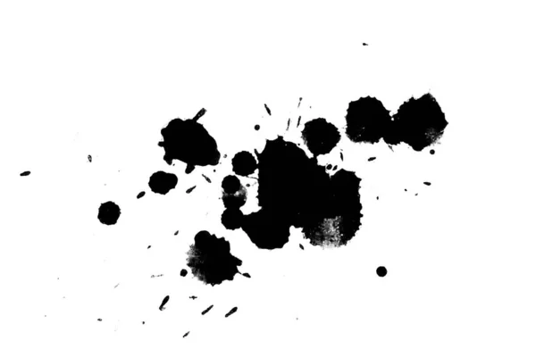 黑色墨水飞溅 在明亮的材料上涂上飞溅物 — 图库照片
