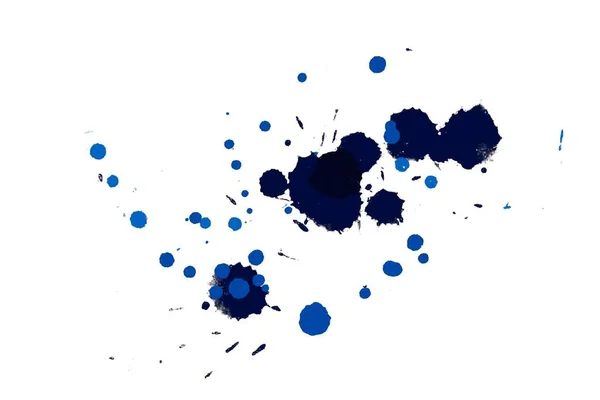 2d illustration. Colorful ink splashes. Paint splatters on bright material.