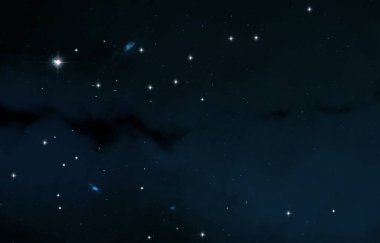 Evren yıldız ve gazla dolu. Uzak evren İllüstrasyon.  