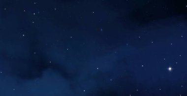 Evren yıldız ve gazla dolu. Uzak evren İllüstrasyon.  