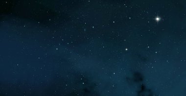 Evren yıldız ve gazla dolu. Uzak evren İllüstrasyon.  