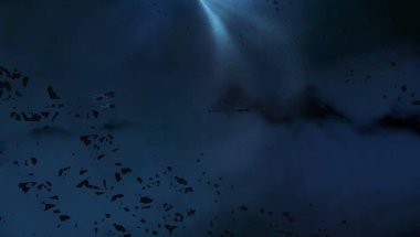 2D çizim. Derin geniş uzay. Parlak yıldızlar, gezegenler, uydular. Çeşitli bilim kurgu yaratıcı arka planlar. Uzay sanatı. Uzaylı güneş sistemleri. Uzaktan. Gerçekçi arka plan derin evren.