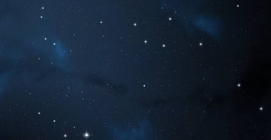 Evren yıldız ve gazla dolu. Uzak evren İllüstrasyon.  