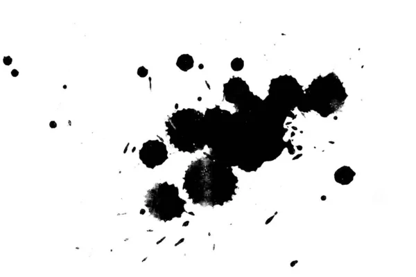 Ilustração Tinta Preta Salpicou Splatters Pintura Fundo Branco — Fotografia de Stock