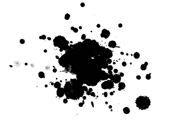 Illustration Black Ink Splashes Paint Splatters White Background — Stock Photo, Image