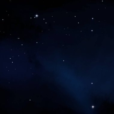 Evren yıldız ve gazla dolu. Uzak evren İllüstrasyon.  